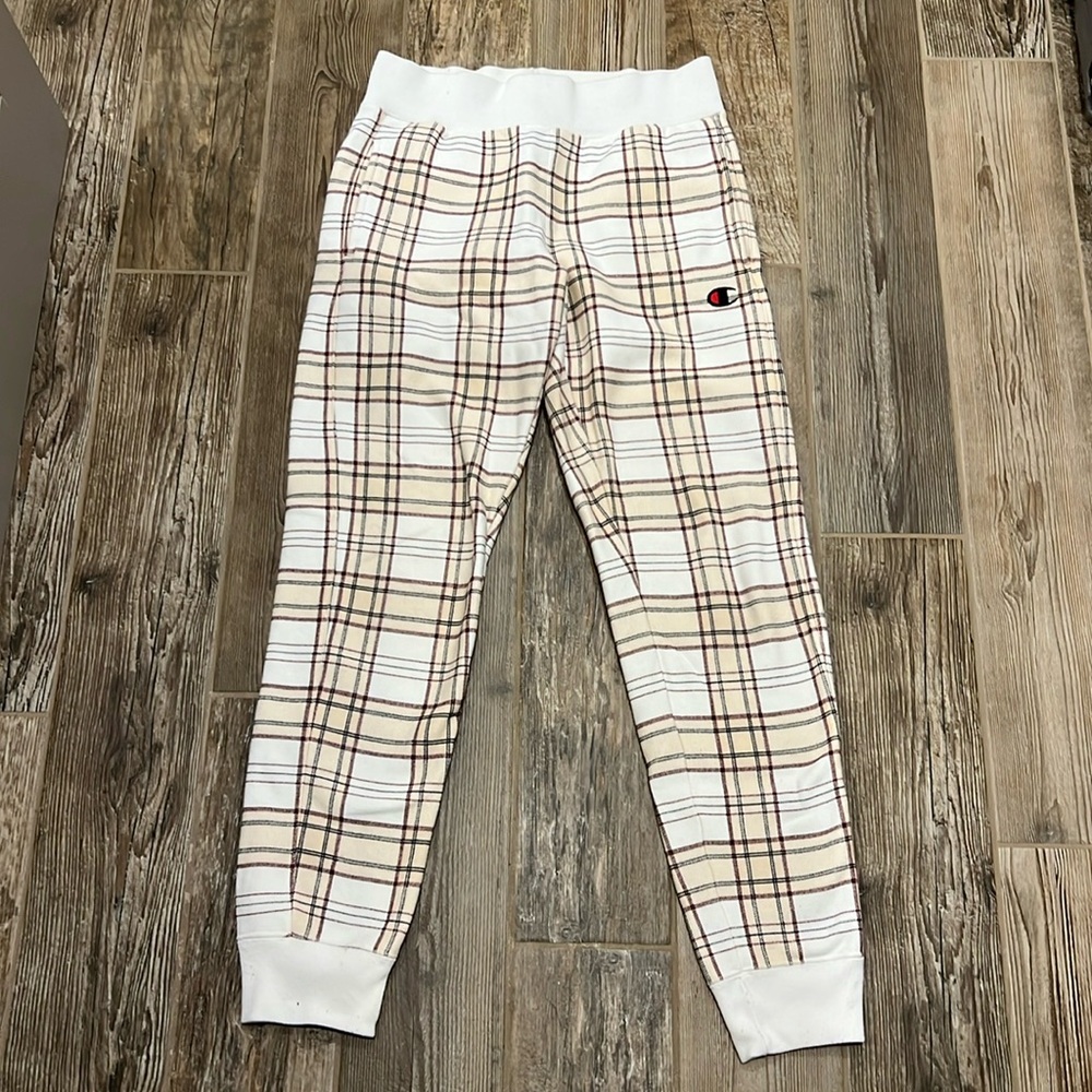 Champion plaid sweat pants. Size small. Urban Outfitters